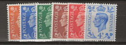 1951 MH GB, Mi 245-250  "new Colours" - Neufs