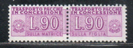 ITALIA REPUBBLICA ITALY REPUBLIC 1955 1981 PACCHI IN CONCESSIONE PARCEL POST STELLE STARS LIRE 90 MNH - Colis-concession