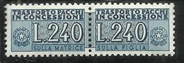 ITALIA REPUBBLICA ITALY REPUBLIC 1955 1981 PACCHI IN CONCESSIONE PARCEL POST STELLE STARS LIRE 240 MNH - Consigned Parcels