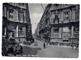 Italie-- PALERMO --1955 - Les Quattro Canti Et Via Maqueda.(animée , Voiture).-... Timbre....cachet ..... Griffe - Palermo