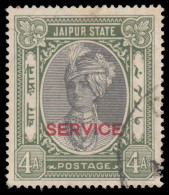 Jaipur 1936-46 Official 4a Black And Grey-green Fine Used. - Jaipur