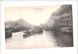 San Sebastian Postal Shipping Harbour , El Puerto Con Barca Y Monte Igueldo NON CIRCULADA Unused Postcard Hauser Y Menet - Guipúzcoa (San Sebastián)