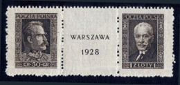 Poland 1928 Warsaw Philatelic Exhibition Pair From Souvenir Sheet Unmounted Mint. - Ungebraucht