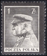 Poland 1935 Marshal Pilsudski 1z Lightly Mounted Mint. - Unused Stamps