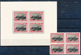 TIMBRE STAMP ZEGEL  CONGO BELGE BL 1 + 4 X 196a  XX - Blocks & Kleinbögen