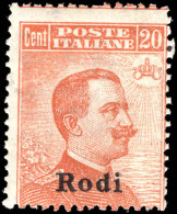 Rodi 1912-21 20c Orange Watermarked Unmounted Mint. - Egeo (Rodi)