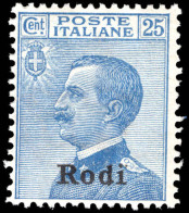 Rodi 1912-21 25c Blue Unmounted Mint. - Egeo (Rodi)