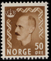 Norway 1950-57 50ø Yellow-brown Unmounted Mint. - Unused Stamps