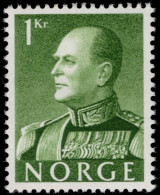 Norway 1959 1kr Green Phosphorescent Paper Unmounted Mint. - Unused Stamps