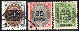 Denmark 1921 35ø Provisional Set Fine Used. - Gebruikt