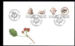 Denmark 1990 Flora Danica Banquet Service First Day Cover - Covers & Documents