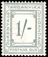 Kenya And Uganda 1935-60 1s Grey Postage Due Lightly Mounted Mint. - Kenya & Oeganda