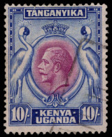 Kenya Uganda & Tanganyika 1935-37 10s Purple And Blue Fine Used. - Kenya & Oeganda