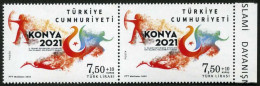 Türkiye 2022 Mi 4712 MNH Archery, Athletes, Swimming | Fifth Islamic Solidarity Games, Konya [Pair, Horizontal] - Boogschieten