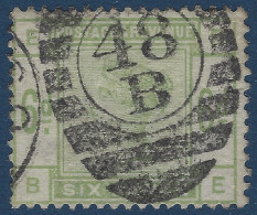 Grande Bretagne N°83 6 Pence Vert (POS EB/BE) Oblitéré Dateur Mixte Killer " 48B "  TTB - Usados