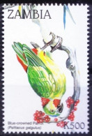 Zambia 1998 MNH, Blue-crowned Hanging Parrot, Birds - Perroquets & Tropicaux