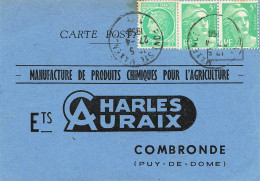 63 - COMBRONDE - MANUFACTURE "CHARLES AURAIX" - CARTE - TRES BON ETAT - Combronde