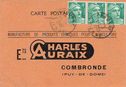 63 - COMBRONDE - MANUFACTURE "CHARLES AURAIX" - CARTE - TRES BON ETAT - Combronde