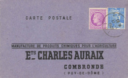 63 - COMBRONDE - MANUFACTURE "CHARLES AURAIX" - CARTE - TRES BON ETAT - Combronde