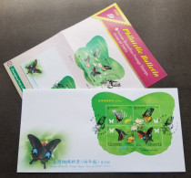 Taiwan Butterflies 2009 Flowers Insect Butterfly Flora (miniature Sheet FDC) *odd Shape *unusual *rare - Briefe U. Dokumente