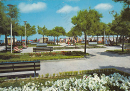 CARTOLINA  FANO,MARCHE-RIVIERA ADRIATICA-GIARDINI DEL LUNGOMARE-SPIAGGIA,SOLE,ESTATE,VACANZA,BELLA ITALIA,VIAGGIATA 1966 - Fano