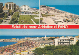 CARTOLINA  FANO,MARCHE-RIVIERA ADRIATICA-SALUTI DAL MARE ADRIATICO-MARE,SPIAGGIA,VACANZA,BELLA ITALIA,VIAGGIATA 1992 - Fano