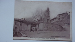 69 COURZIEU  PLACE ET MONTEE EGLISE 1938 - Sonstige & Ohne Zuordnung