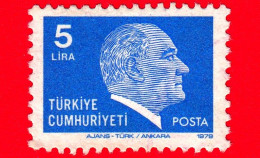 TURCHIA - Usato - 1979 - Kemal Ataturk - Definitive (1979-1981) - 5 - Usados
