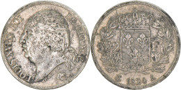 France - 1824 - 2 Francs Louis XVIII - Paris (A) - 283 714 Ex. - 13-072 - 2 Francs