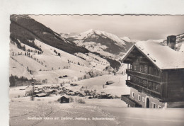 D1395) SAALBACH - Mit Zwölfer Penhap U Schusterkogel - HAUS Verschneit Im Vordergrund 1954 - Saalbach