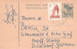 JUGOSLAVIA - POSTCARD 1959 VALPOVO - DÜSSELDORF/DE Mi 159? / *456 - Postal Stationery