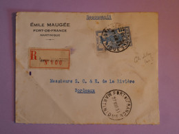 BV9 MARTINIQUE  BELLE LETTRE RECO. 1931  FORT DE FRANCE A  BORDEAUX +++AFF. INTERESSANT+ - Cartas & Documentos