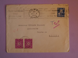 BV9 ALGERIE   BELLE LETTRE RECO. 1955 ALGER A  BLIDA  +PAIRE TAXE 10F  ++AFF. INTERESSANT+ - Lettres & Documents