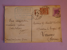 BV9 ALGERIE   BELLE CARTE  1927 ALGER A  VANVES  FRANCE +BORD DE FEUILLE +AFF. INTERESSANT+ - Storia Postale