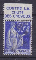 France Bande Pub. Oblitere Mi. 393, 90c. Type Paix Peace 'CONTRE LA CHUTE DES CHEVEUX' - Used Stamps