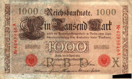 Billet > Allemagne > Voir Le Scan >  Reichsbanknote >1910>1 000 Mark Rouge > Réf:C 04 - 1000 Mark