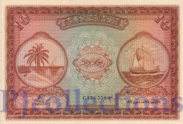 MALDIVES 10 RUPEES 1960 PICK 5b UNC RARE - Maldivas