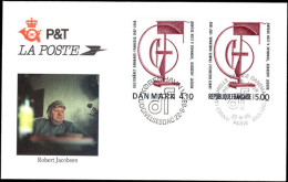 Denmark France 1988 French-Danish Culture Combination First Day Cover - Storia Postale