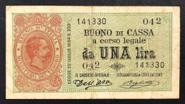 1 Lira Umberto I° 02 08 1894 R2 RR Carta Naturale E Bei Colori Forellino Lungo La Filigrana Centrale BB LOTTO 3420 - Italia – 1 Lira