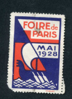Vignette "Foire De Paris 1928" - Unused Stamps