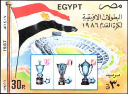 Egypt 1987 Egyptian Victories In Football Championships Souvenir Sheet Unmounted Mint. - Neufs