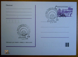 1989 Czechoslovakia Postal Card 50h - Stamp VI. Congress SČSF - Postcards