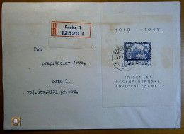 1948 Czechoslovakia 558 (Block 11 On Cover) - Sobres