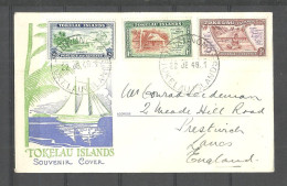 TOKELAU 1948 Michel 1 - 3 FDC - Tokelau