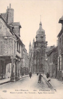 FRANCE - 35 - FOUGERES - Maison à Porche - Rue Nationale - Eglise Saint Léonard - Carte Postale Ancienne - Fougeres