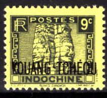 Kwangchow 1941-42 9c Black On Yellow Black Overprint Fine Mint Lightly Hinged. - Unused Stamps
