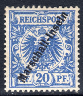 Marshall Islands 1897-1900 20pf Ultramarine Fine Mint Lightly Hinged. - Isole Marshall