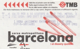 Ticket  Metro Subway Barcelona TMB - ATM - 1999-2000? - Europe
