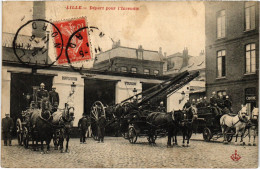 PC FIREFIGHTERS SAPEURS-POMPIERS DE LILLE DEPART POUR L'INCENDIE (a41157) - Sapeurs-Pompiers