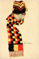 PC ARTIST SIGNED, NANNI, ITALIAN, GLAMOUR LADY, SCARF, Vintage Postcard (b48317) - Nanni